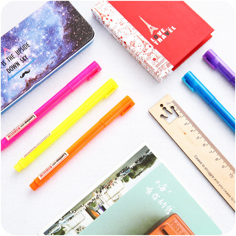 6 τμχ Lumina Pen Stationery Highlighter Marker Mildliner Fluorescent Color Liner Pens for Paper Paint Σχολική προμήθεια H6968