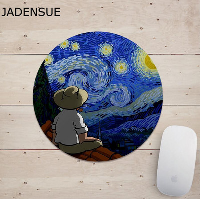 Gaming Mouse Pad Kawaii Kerek Aranyos Vízálló Asztalpad Festés Laptop Egér Mat Számítógép Billentyűzet Csúszásgátló asztali szőnyegek 20*20cm
