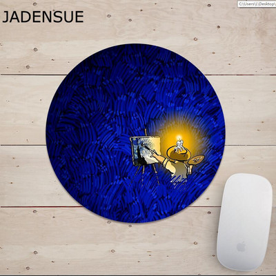 Gaming Mouse Pad Kawaii okrugla slatka vodootporna stolna podloga za slikanje Laptop Mouse Podloga Računalna tipkovnica Protuklizne stolne podloge 20*20cm