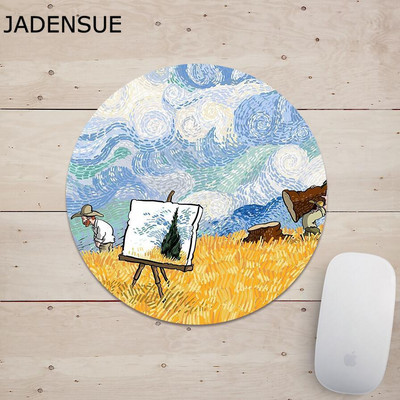 Gaming Mouse Pad Kawaii okrugla slatka vodootporna stolna podloga za slikanje Laptop Mouse Podloga Računalna tipkovnica Protuklizne stolne podloge 20*20cm