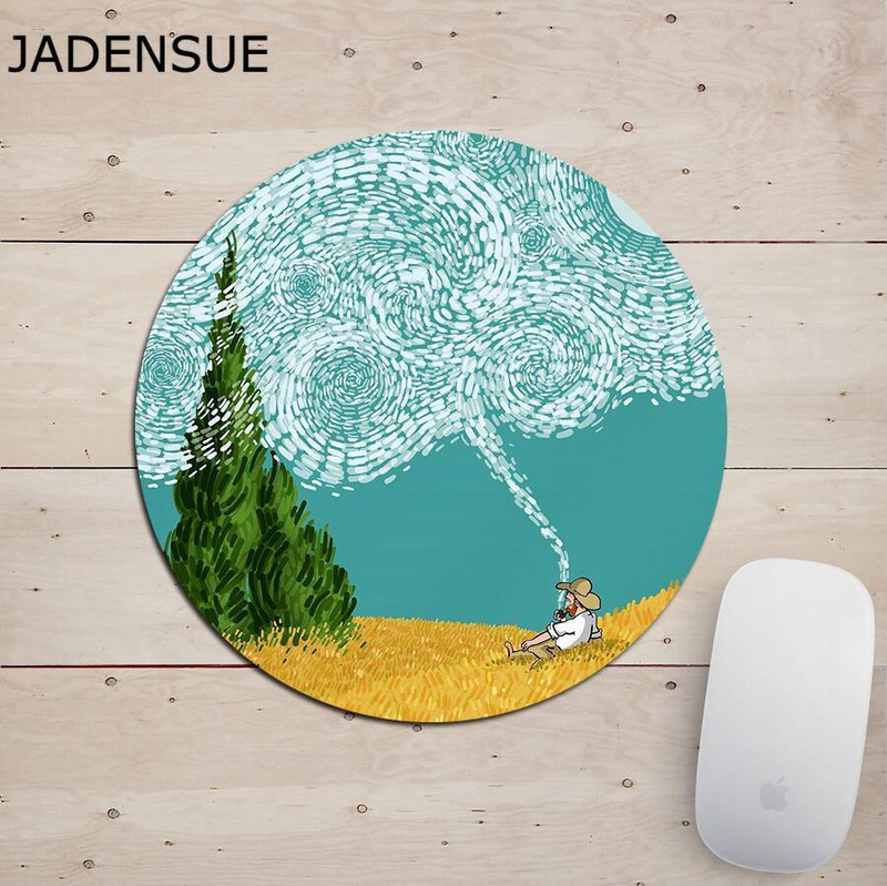 Gaming Mouse Pad Kawaii okrugla slatka vodootporna stolna podloga za slikanje Laptop Mouse Podloga Računalna tipkovnica Protuklizne stolne podloge 20*20cm