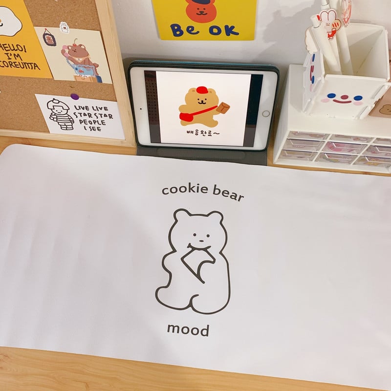 Yisuremia nagyméretű Kawaii asztal csúszásgátló puha asztali szőnyeg egérpad vízálló asztali billentyűzetpad iskolai írószer kiegészítők