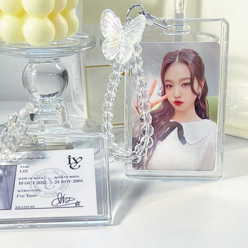 MINKYS New Arrival Kawaii 3 colių Kpop nuotraukų kortelės laikiklis kredito ID banko kortelės nuotraukų ekrano laikiklis Autobuso kortelės apsauginis dėklas, pakabukas