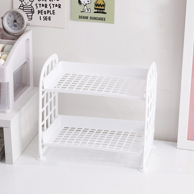 Kawaii Solid divslāņu rakstāmgalda organizators galddatora glabāšanas plaukts studentu kopmītnes saliekamais dobais plaukts ādas kopšanas plaukts