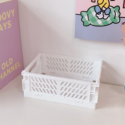 Kawaii Solid divslāņu rakstāmgalda organizators galddatora glabāšanas plaukts studentu kopmītnes saliekamais dobais plaukts ādas kopšanas plaukts