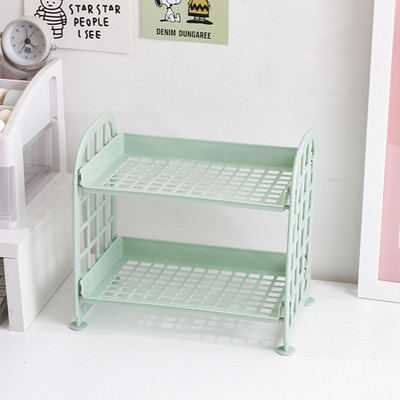 Kawaii Solid divslāņu rakstāmgalda organizators galddatora glabāšanas plaukts studentu kopmītnes saliekamais dobais plaukts ādas kopšanas plaukts