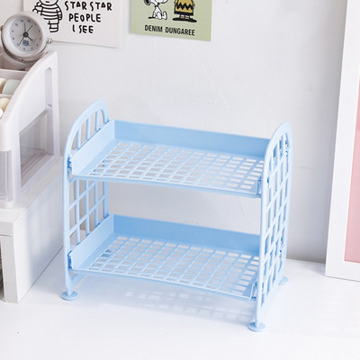 Kawaii Solid divslāņu rakstāmgalda organizators galddatora glabāšanas plaukts studentu kopmītnes saliekamais dobais plaukts ādas kopšanas plaukts