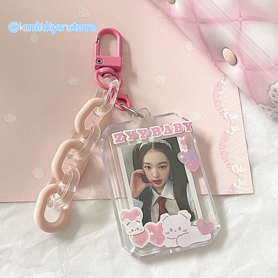 MINKYS New Arrival Love Heart Kawaii 1 inčni akrilni držač za foto kartice Držač za kartice za fotografije Torba Privjesak Školski pribor