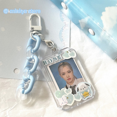 MINKYS New Arrival Love Heart Kawaii 1 inčni akrilni držač za foto kartice Držač za kartice za fotografije Torba Privjesak Školski pribor