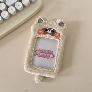 Kawaii Cartoon Animal Series Meki pliš 3 inča Kpop Držač fotokartice Držač fotokartice Torba Privjesak Školski pribor