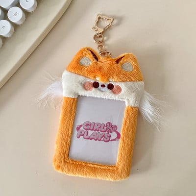 Kawaii Cartoon Animal Series Meki pliš 3 inča Kpop Držač fotokartice Držač fotokartice Torba Privjesak Školski pribor