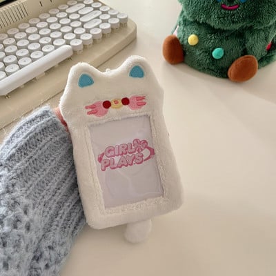 Kawaii Cartoon Animal Series Meki pliš 3 inča Kpop Držač fotokartice Držač fotokartice Torba Privjesak Školski pribor