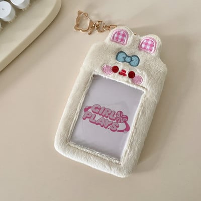 Kawaii Cartoon Animal Series Meki pliš 3 inča Kpop Držač fotokartice Držač fotokartice Torba Privjesak Školski pribor