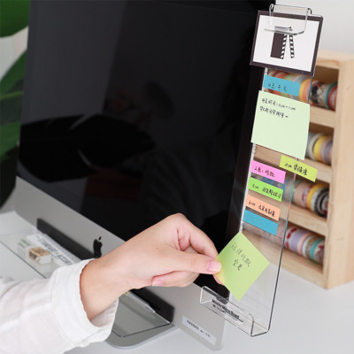 Kreatív akril monitor Üzenetjegyzet tábla öntapadó cetlikhez Átlátszó névkártya telefontartó asztali műanyag tartó levélpapír