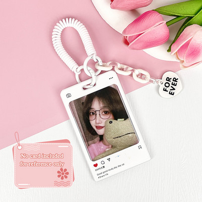 INS Milk Blue fotokaardihoidja Krediit-ID Pangakaardi fotode hoidik Idol postkaardikaardi kaitseümbris ripatsiga