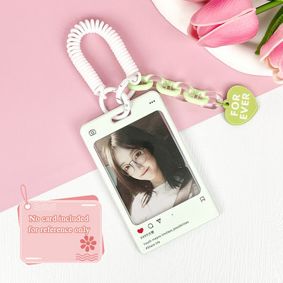 INS Milk Blue fotokaardihoidja Krediit-ID Pangakaardi fotode hoidik Idol postkaardikaardi kaitseümbris ripatsiga