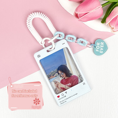 INS Milk Blue fotokaardihoidja Krediit-ID Pangakaardi fotode hoidik Idol postkaardikaardi kaitseümbris ripatsiga