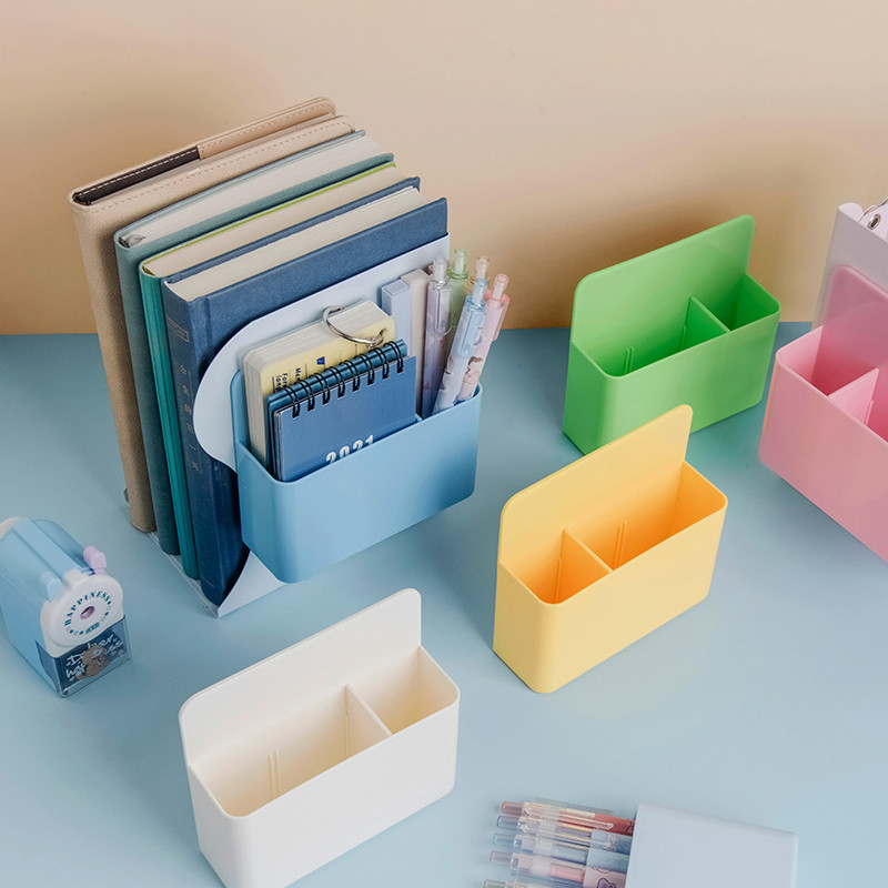 Цветен настолен държач за писалка Магнитна бяла дъска Писалка за маркиране Кутия за съхранение Офис Училищна пластмасова кутия Настолна писалка Молив Органайзер Химикалка
