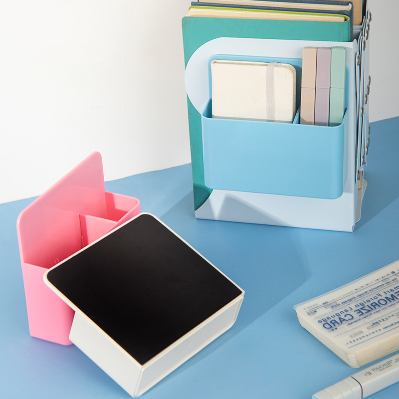 Цветен настолен държач за писалка Магнитна бяла дъска Писалка за маркиране Кутия за съхранение Офис Училищна пластмасова кутия Настолна писалка Молив Органайзер Химикалка