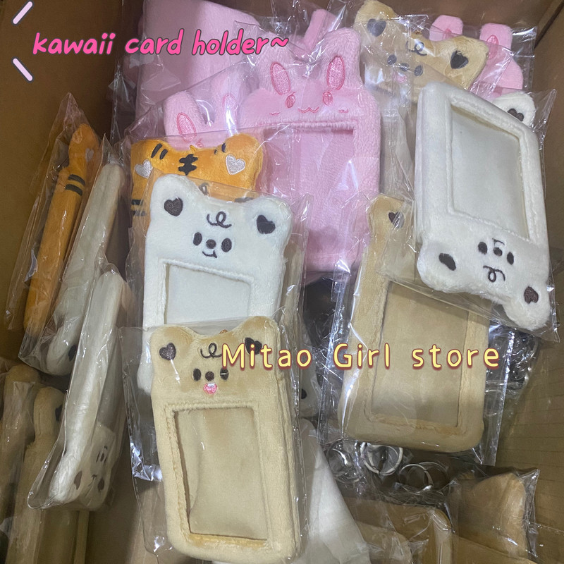 Kawaii Bear Plišani držač za fotokarticu Kreditna osobna iskaznica Bankovna kartica Privjesci za ključeve Autobusna kartica Zaštitna torbica Navlake za fotografije Pribor