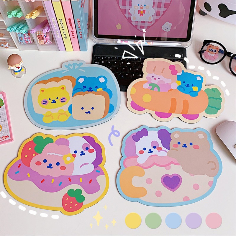 Podloga za miš Kawaii slatki medo, zec, podloga za miš, podloga za stol, podloga za podmetače za šalice, crtani vodootporni uredski dekor za dječake
