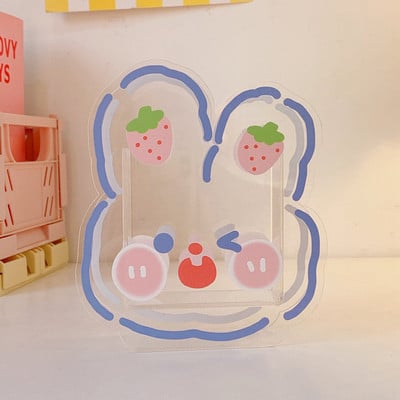 Kawaii crtani akrilni držač za olovke, stolni organizator, INS prozirni zeko medvjed, tigar, uredska kutija za pohranu kozmetike