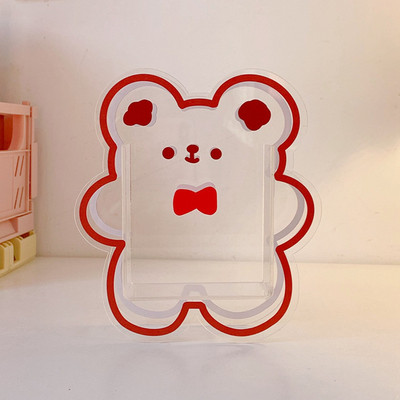 Kawaii crtani akrilni držač za olovke, stolni organizator, INS prozirni zeko medvjed, tigar, uredska kutija za pohranu kozmetike