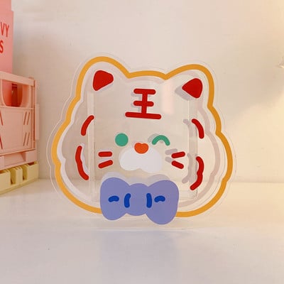 Kawaii crtani akrilni držač za olovke, stolni organizator, INS prozirni zeko medvjed, tigar, uredska kutija za pohranu kozmetike