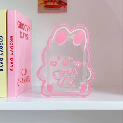 Kawaii crtani akrilni držač za olovke, stolni organizator, INS prozirni zeko medvjed, tigar, uredska kutija za pohranu kozmetike