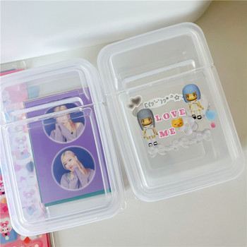 3 ιντσών Photocards Storage Box Διαφανή αυτοκόλλητα Korea Idol Θήκη καρτών Desk Storage Organizer Ταξινόμηση κουτί χαρτικά