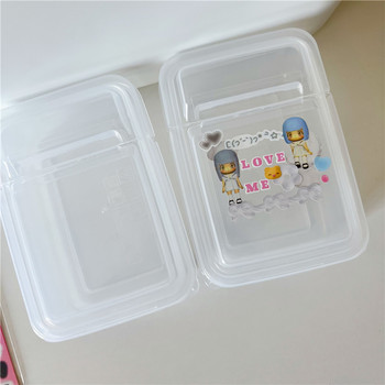 3-инчова кутия за съхранение на фотокарти Прозрачни стикери Korea Idol Card Holder Desk Storage Organizer Classification Box Канцеларски материали