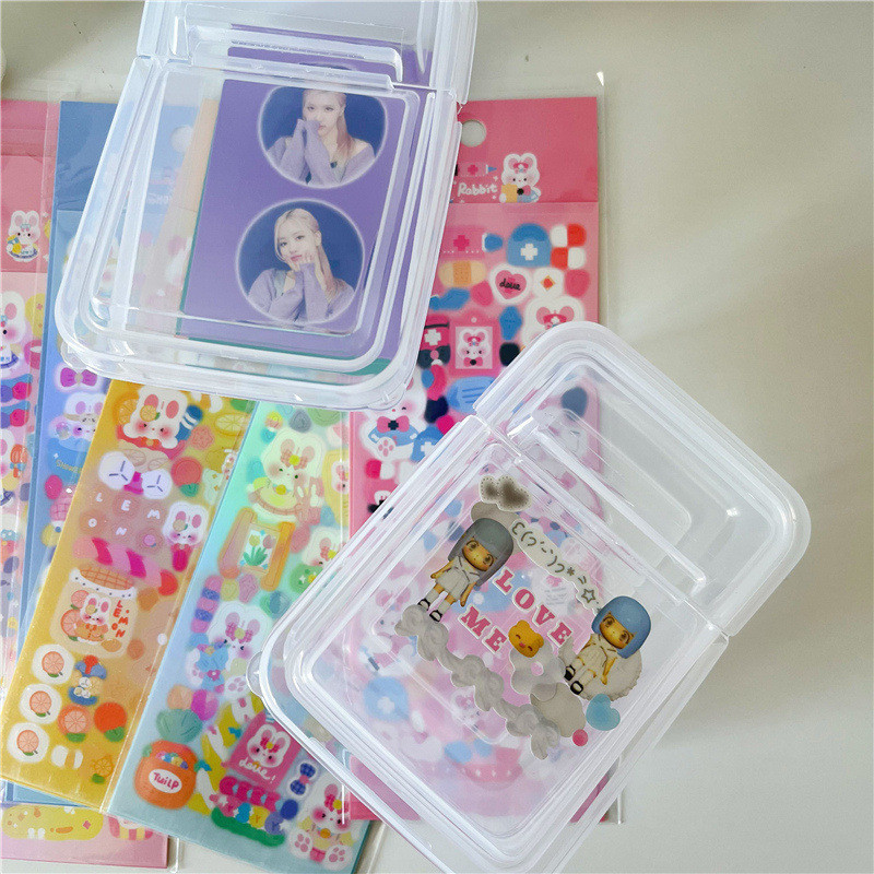 Kutija za pohranu fotografija od 3 inča, prozirne naljepnice, korejski idol, držač kartice, organizator za pohranu na stolu, kutija za klasifikaciju, pisac