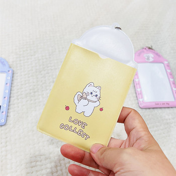 INS Държач за фотокарти с ключодържател Kpop Idol Photo Protector ID Card Защитен калъф Girls Bus Card Sleeve Училищни канцеларски материали