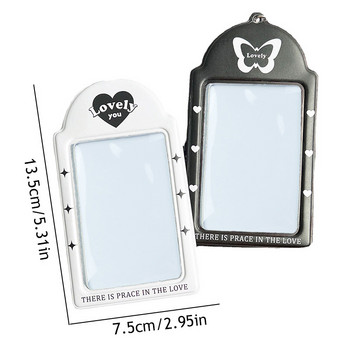 INS Държач за фотокарти с ключодържател Kpop Idol Photo Protector ID Card Защитен калъф Girls Bus Card Sleeve Училищни канцеларски материали