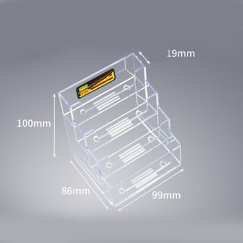 Прозрачна стойка за дисплей с четири отделения Настолна кутия за визитки специален офис държач за визитки Настолен рафт Кутия за съхранение