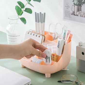 Creative 6 Gird Desktop Organizer Θήκη για στυλό Πολυλειτουργικό μακιγιάζ γραφείου Βάση αποθήκευσης μολυβιού Σχολική γραφική ύλη