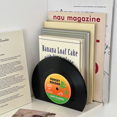 Sharkbang új érkezés ABS vinyl CD könyvtartók Kreatív Record könyvesállvány asztali dekoráció Rubbie Vintage partíciós könyvespolc