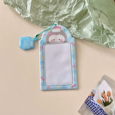 3-inčni slatki medvjed mačka držač fotokartica s lančićem Vodootporni zaštitnik Kpop Idol narukvice za foto kartice Privjesak za ključeve Privjesak