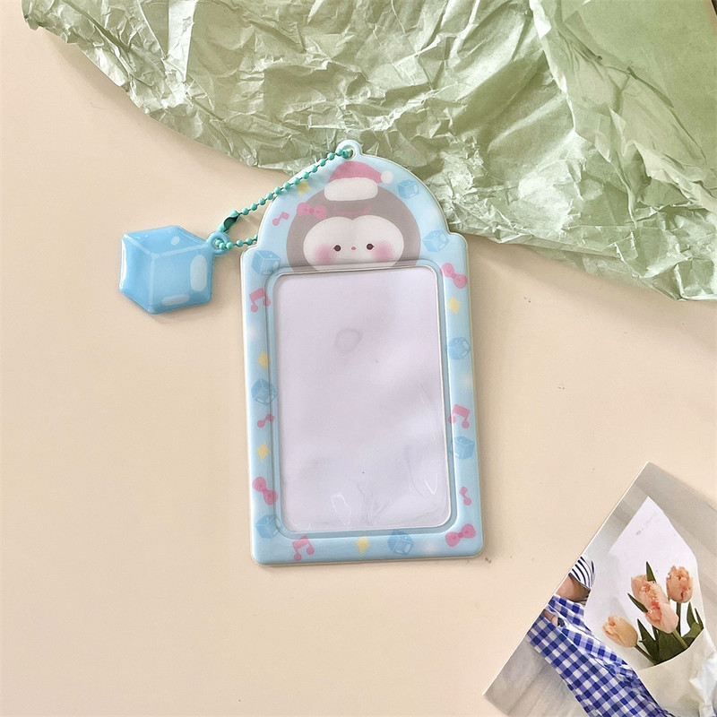 3-inčni slatki medvjed mačka držač fotokartica s lančićem Vodootporni zaštitnik Kpop Idol narukvice za foto kartice Privjesak za ključeve Privjesak