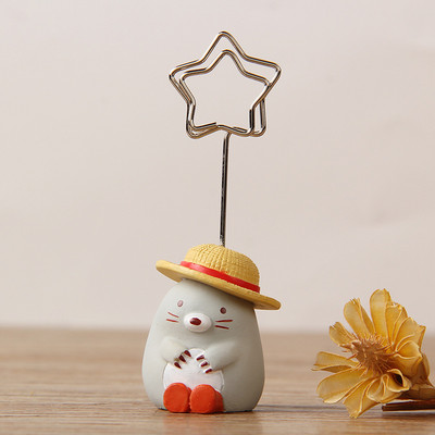 Drăguț porc de desene animate panda pisică în formă de broaște suport foto Suport pentru card Memo Clip Suport pentru notițe pentru mesaje birou, școală, acasă, birou, decorațiuni