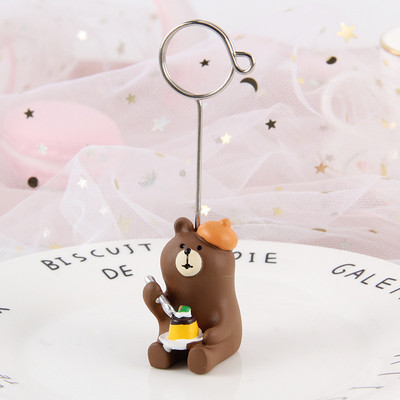 Drăguț porc de desene animate panda pisică în formă de broaște suport foto Suport pentru card Memo Clip Suport pentru notițe pentru mesaje birou, școală, acasă, birou, decorațiuni