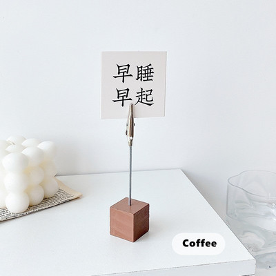 1 τεμ. ρετρό έγχρωμο ξύλο φωτογραφικό κλιπ σημειώσεων Μίνι τραπεζιού Ξύλινη βάση στήριξης οθόνης για χάρτινα αξεσουάρ γραφείου σημειώσεων Office School F891