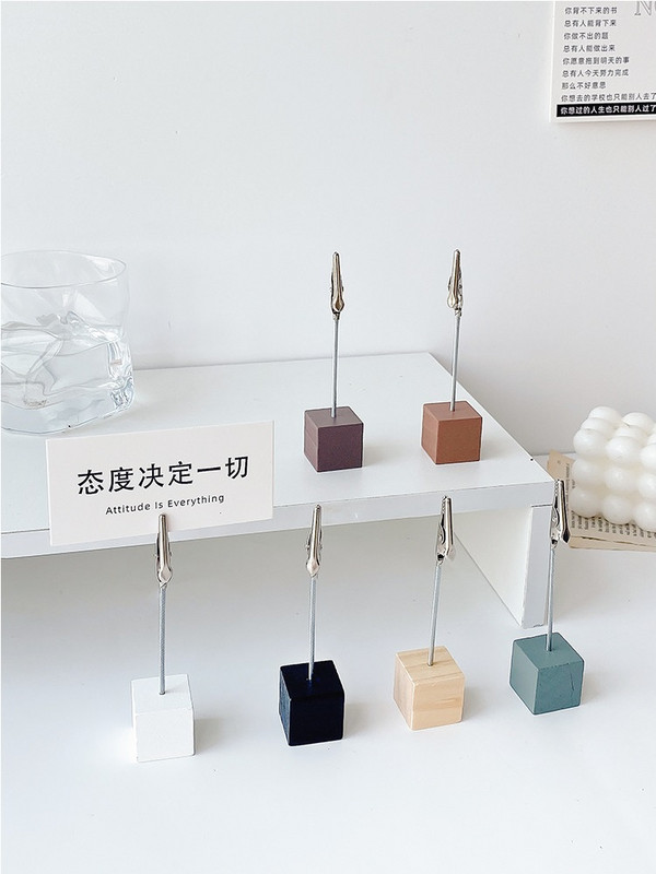 1 τεμ. ρετρό έγχρωμο ξύλο φωτογραφικό κλιπ σημειώσεων Μίνι τραπεζιού Ξύλινη βάση στήριξης οθόνης για χάρτινα αξεσουάρ γραφείου σημειώσεων Office School F891