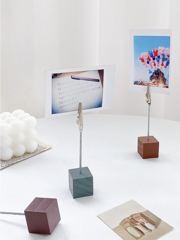 1 τεμ. ρετρό έγχρωμο ξύλο φωτογραφικό κλιπ σημειώσεων Μίνι τραπεζιού Ξύλινη βάση στήριξης οθόνης για χάρτινα αξεσουάρ γραφείου σημειώσεων Office School F891