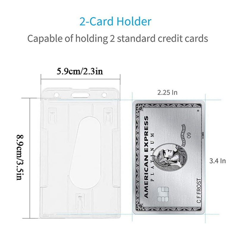 1 vnt. permatomas kortelės įvorė Daugiafunkcis kietas plastikinis ženklelis Darbinis ID kortelės laikiklis Skaidrus apsauginis dangtelis Dvipusis ID kortelės maišelis