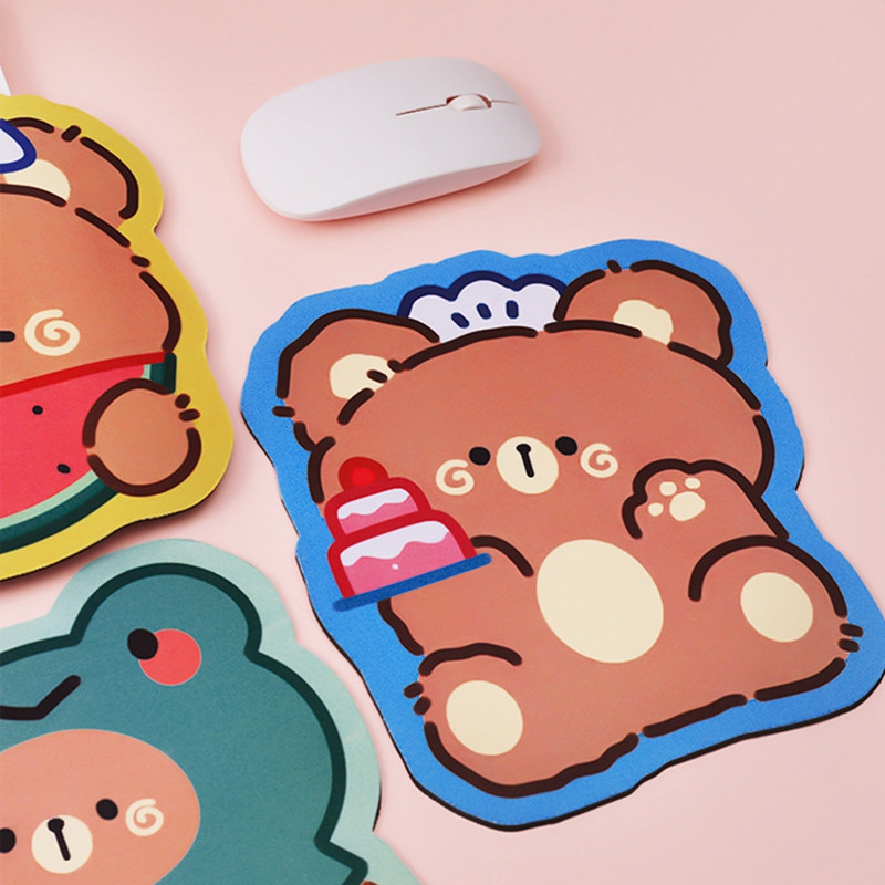 Kawaii Cute Bear Mouse Pad Cute Girl Heart Student Computer Mic Mouse Pad antiderapant Desktop Keyboard Pad