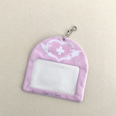 3-tolline roosa pitsist fotokaardihoidja Kpop Idol fotokaardihoidja Foto armas bussikaardi ID hoidik Idol fotokaardi ripats võtmehoidja