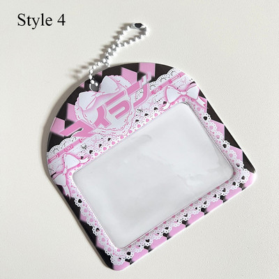 3-tolline roosa pitsist fotokaardihoidja Kpop Idol fotokaardihoidja Foto armas bussikaardi ID hoidik Idol fotokaardi ripats võtmehoidja