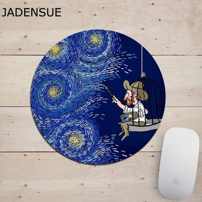Gaming Deskpad Painting Kawaii Round Cute Mouse Pad Αδιάβροχο ποντίκι για φορητό υπολογιστή Αντιολισθητικά πατάκια γραφείου πληκτρολογίου υπολογιστή