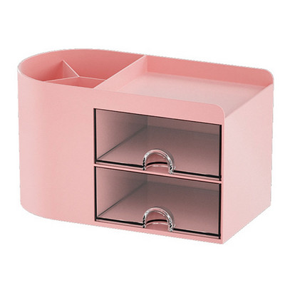 Vienkārša radoša caurspīdīga atvilktnes uzglabāšanas kaste bērniem, meitenēm, studentiem, biroja galda dekorācijas pildspalvas turētājs, liela ietilpība